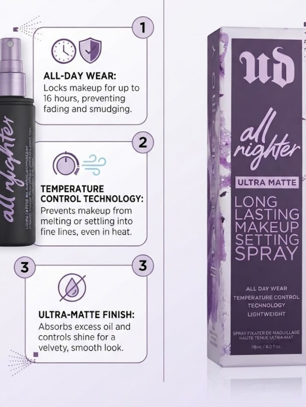 Urban Decay All Nighter Ultra Matte Setting Spray - 4 oz | Long-Lasting